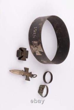 German Iron Cross pattée Ring WW1 wwI WW2 Germany WWII Bracelet Bullet 1915 Army