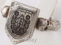 German Ring war period WW2 Oak leaves WWII Skull Germany Battlefield artifact Mi
