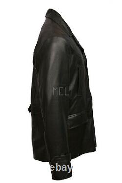 German Submariner WW2 Vintage Mens Black Brown Real Genuine Leather Jacket Coat