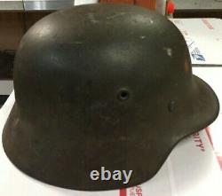 German WW2 Army M40 helmet with liner And Chinstrap Missing Decal