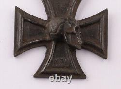 German WW2 Iron Cross pattée SKULL Pendant for Necklace WWII Knights 1939 Army