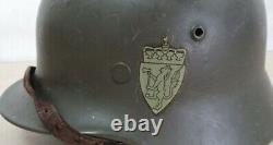 German WW2 Original M35 helmet Quist 66 reissued to Norway