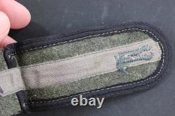 German WWII Army Engineer Enlisted Shoulder Board OD Green with Black Piping