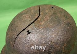 German World War II Army M-40 Combat Helmet Shell With Concussion Cracks