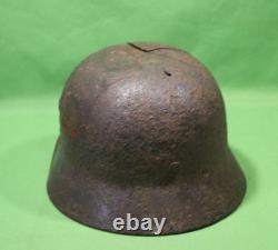 German World War II Army M-40 Combat Helmet Shell With Concussion Cracks
