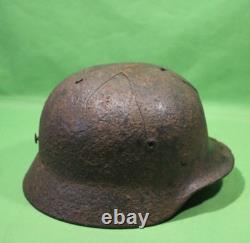 German World War II Army M-40 Combat Helmet Shell With Concussion Cracks