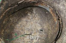 German World War II Army M-40 Combat Helmet Shell With Concussion Cracks