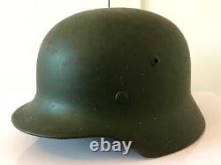 German Wwii Army M35 Dark Apple Green Combat (heer) Helmet