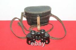 German Wwii Training Binoculars Goerz & Original Leather Case Used In The Army