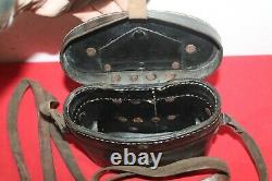 German Wwii Training Binoculars Goerz & Original Leather Case Used In The Army