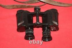 German Wwii Training Binoculars Goerz & Original Leather Case Used In The Army