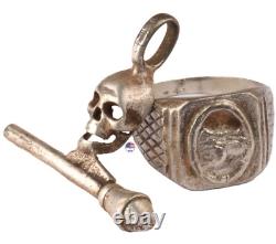 German army Ring WW2 Tank signet WWII Skull pendant Panzerfaust Anti-tank grenad