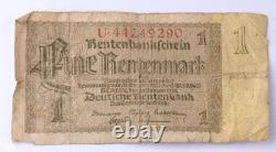 German ring WWII Banknote 1 Rentenmark 1937 Berlin WW2 Pendant Army Wehrmacht