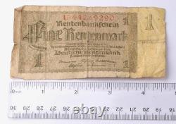 German ring WWII Banknote 1 Rentenmark 1937 Berlin WW2 Pendant Army Wehrmacht