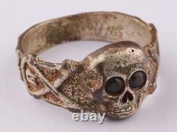 Gothic Ring WW1 wwI WW2 wwII Skeleton German Gott mit uns Skull Bones Death Goth