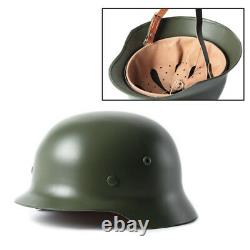 Green WW2 German Elite WH Army M35 M1935 Steel Helmet Stahlhelm Retro Perfect