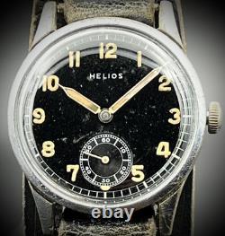 HELIOS Vintage Military DH German Army Watch Wehrmacht WWII Serviced RARE