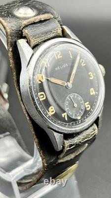 HELIOS Vintage Military DH German Army Watch Wehrmacht WWII Serviced RARE