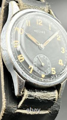 HELIOS Vintage Military DH German Army Watch Wehrmacht WWII Serviced RARE
