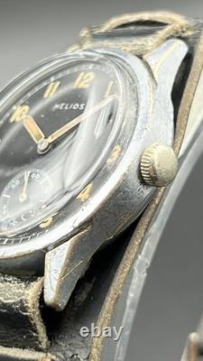 HELIOS Vintage Military DH German Army Watch Wehrmacht WWII Serviced RARE