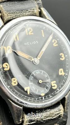 HELIOS Vintage Military DH German Army Watch Wehrmacht WWII Serviced RARE