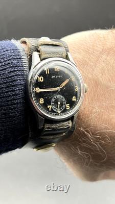 HELIOS Vintage Military DH German Army Watch Wehrmacht WWII Serviced RARE