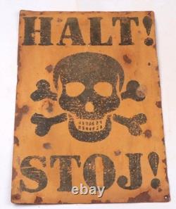 Halt! Stop Poland Polish Stoj! German WW2 Sign war period WWII Germany Army