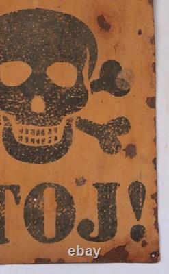 Halt! Stop Poland Polish Stoj! German WW2 Sign war period WWII Germany Army