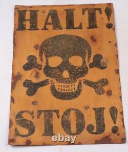 Halt! Stop Poland Polish Stoj! German WW2 Sign war period WWII Germany Army
