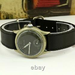Helios DH WWII Swiss made wristwatch for German army black dial Cal. AS 1130