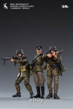 JOYTOY 1/18 WWII German Army Soldier Figure Set Camouflage Trio Officer Soldier