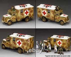 King & Country Ww2 German Army Wh004 Opel Blitz Camouflage Ambulance Mib