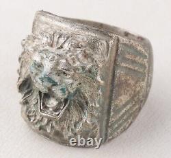 Lion Attack WWII Ring GERMAN ww2 WEHRMACHT GERMANY Army MILITARY Soldiers AMULET