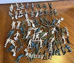 Lot Of 119 1963 Louis Marx German Toy Soldiers US Army Men WWII War 2 Plastic