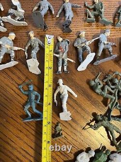 Lot Of 119 1963 Louis Marx German Toy Soldiers US Army Men WWII War 2 Plastic