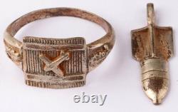 Luftwaffe WW2 German ring Pendant WWII Germany Army Wehrmacht air force set art