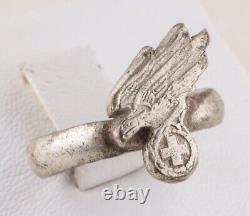 Luftwaffe WWII Ring GERMAN ww2 AIR Force RED Cross MILITARY Eagle GERMANY Army W