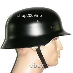 M35 M1935 Steel Helmet Retro Army Brilliant Black WW2 German Elite Army
