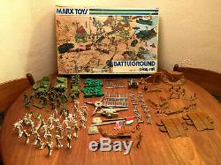 MARX BATTLEGROUND UNUSED PLAY SET #4756 WWII German American Army 1970s Nice
