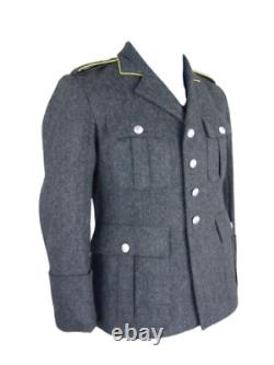 Man's German Army WW2 German Luftwaffe Officer Gray Wool Tunic Uniform Jacket