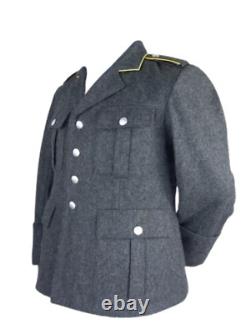 Man's German Army WW2 German Luftwaffe Officer Gray Wool Tunic Uniform Jacket