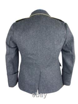 Man's German Army WW2 German Luftwaffe Officer Gray Wool Tunic Uniform Jacket