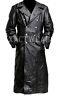 Men's German Classic Ww2 Military Officer Uniform Black Leather Trench Coat