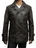 Mens Genunie Leather Jacket German Military Captain Wwii Black/brown Coat Blazer