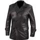 Mens German Classic Jacket Wwii Military Genuine Black Cow Hide Leather Peacoat