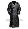 Mens German Classic Ww2 Military Officer Uniform Black Real Leather Trench Coat