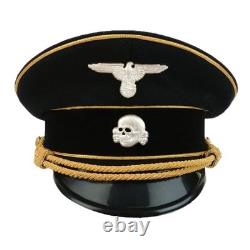 Mil-Tec WW2 German Army Elite Officer Peaked Generals Visor Cap Gold Piping