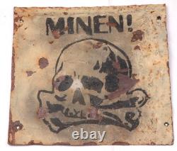 Minen Mines German WW2 Sign war period WWII Germany Army bones Battlefield road