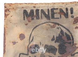 Minen Mines German WW2 Sign war period WWII Germany Army bones Battlefield road