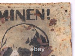 Minen Mines German WW2 Sign war period WWII Germany Army bones Battlefield road